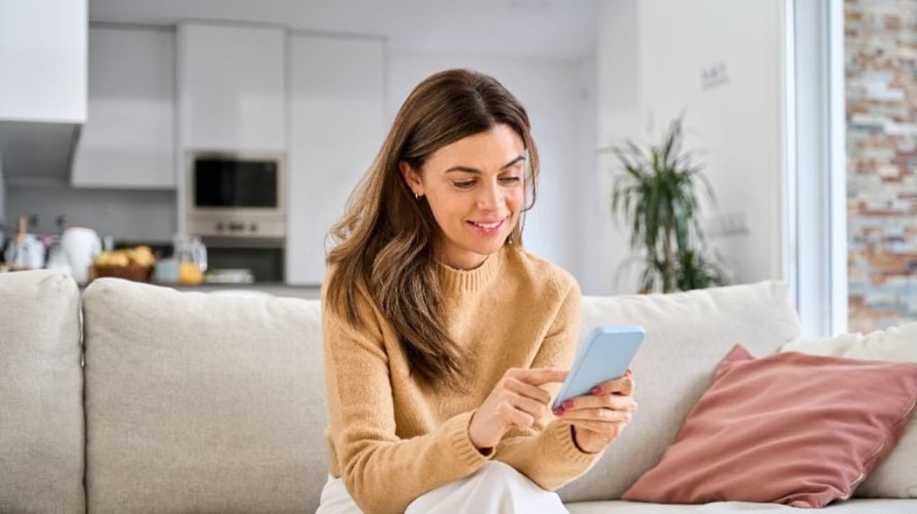 Woman customer managing online payment