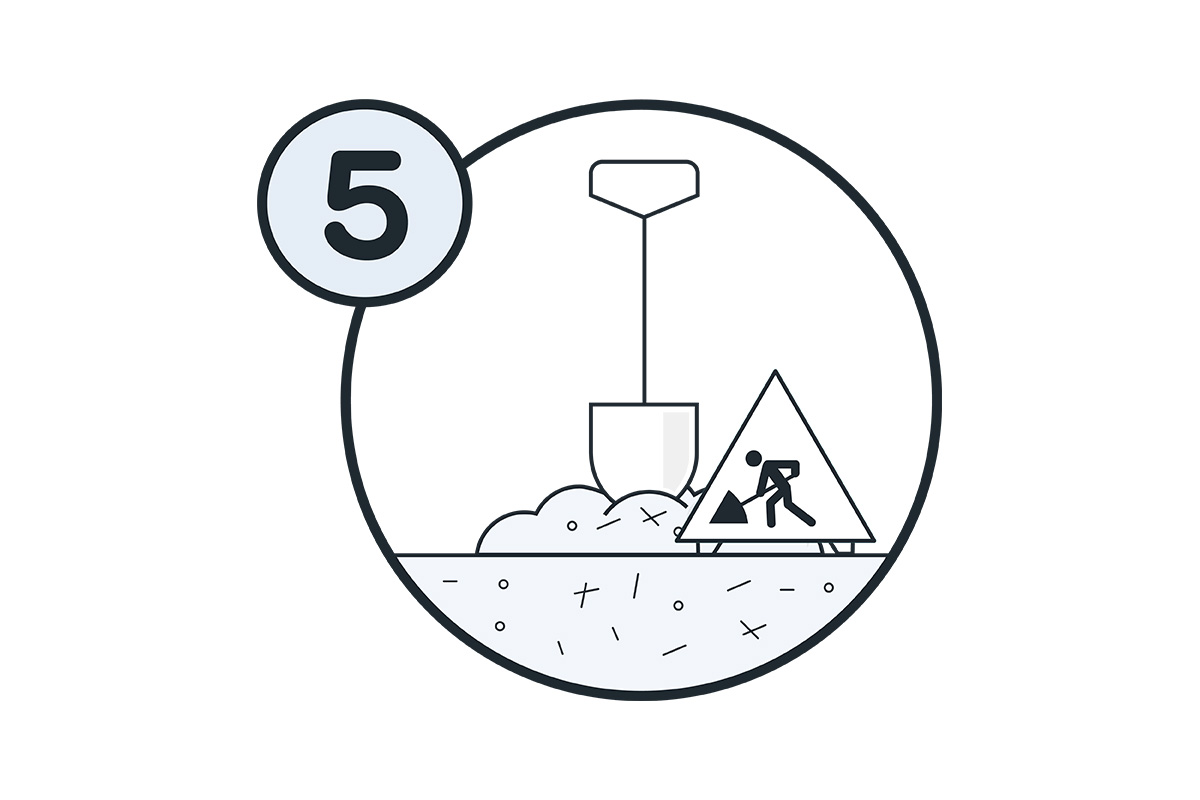Graphic of a spade in the ground