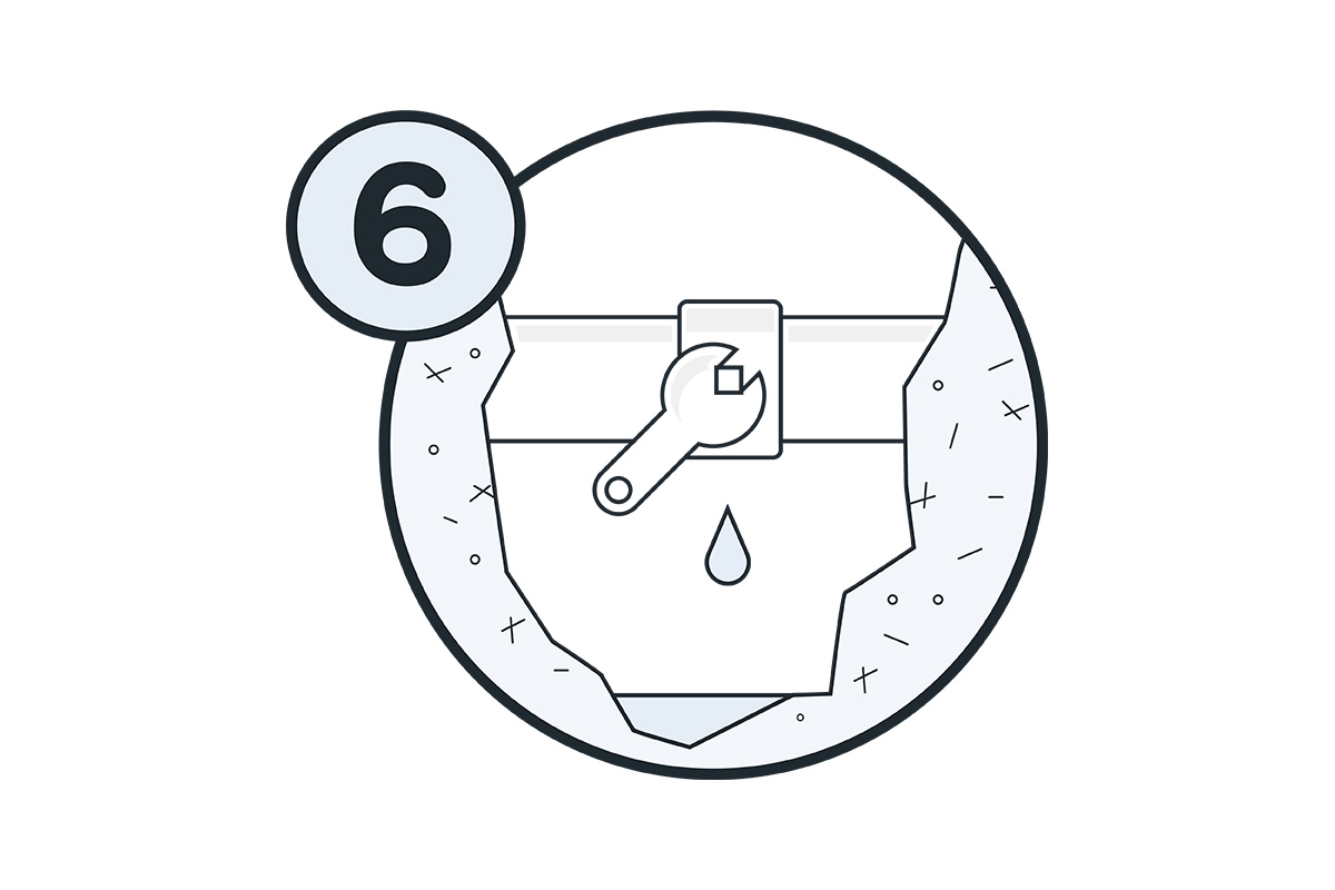 Graphic of a spanner and pipework